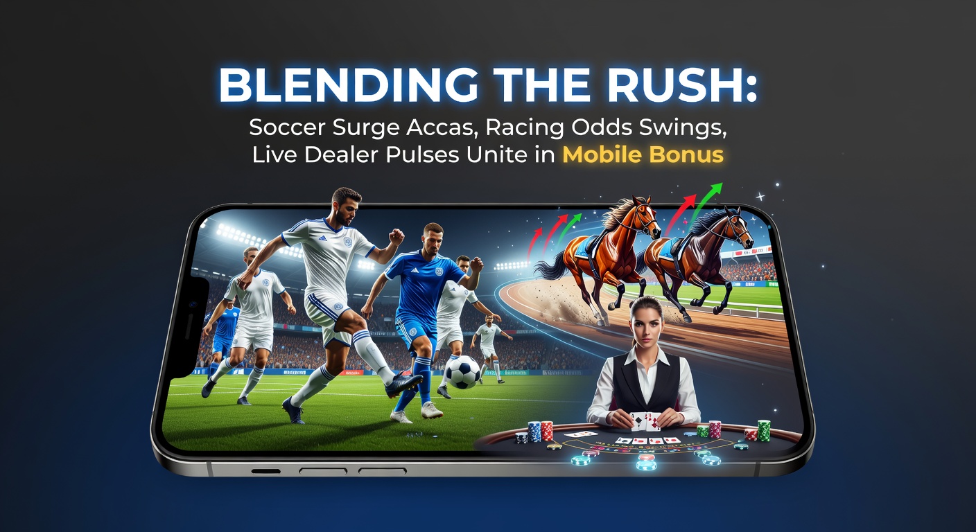 Dynamic chart showing real-time odds swings in horse racing alongside soccer match trackers and live casino interfaces on a smartphone