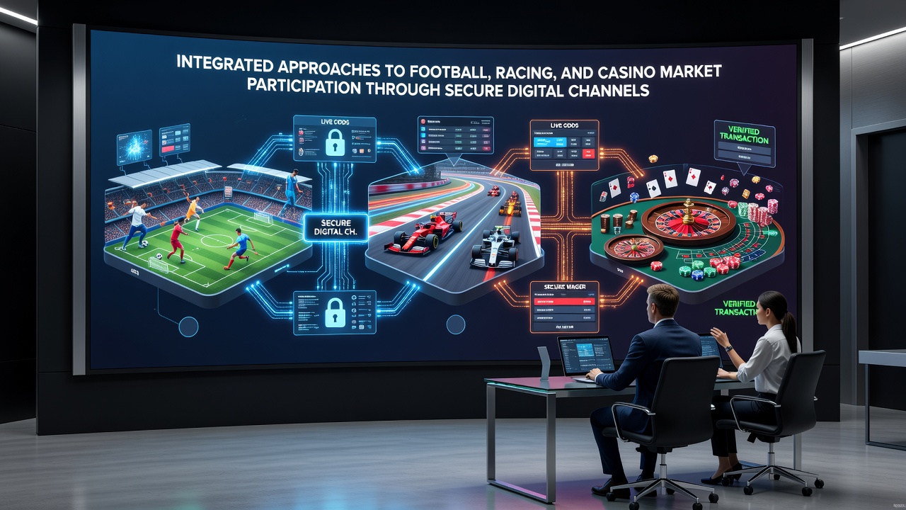 Mobile interface showing secure access to football, racing and casino markets