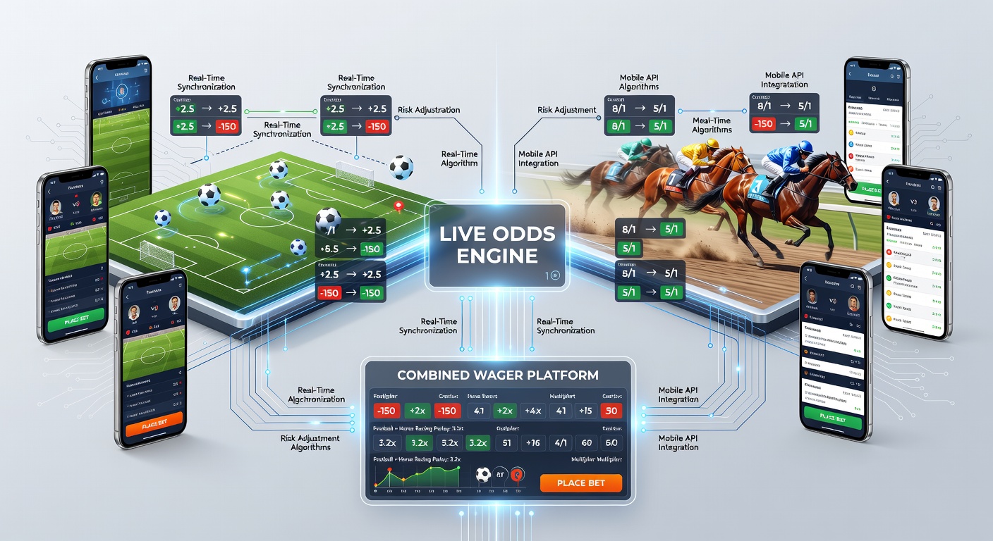 User navigating combined betting markets on a smartphone screen during live events