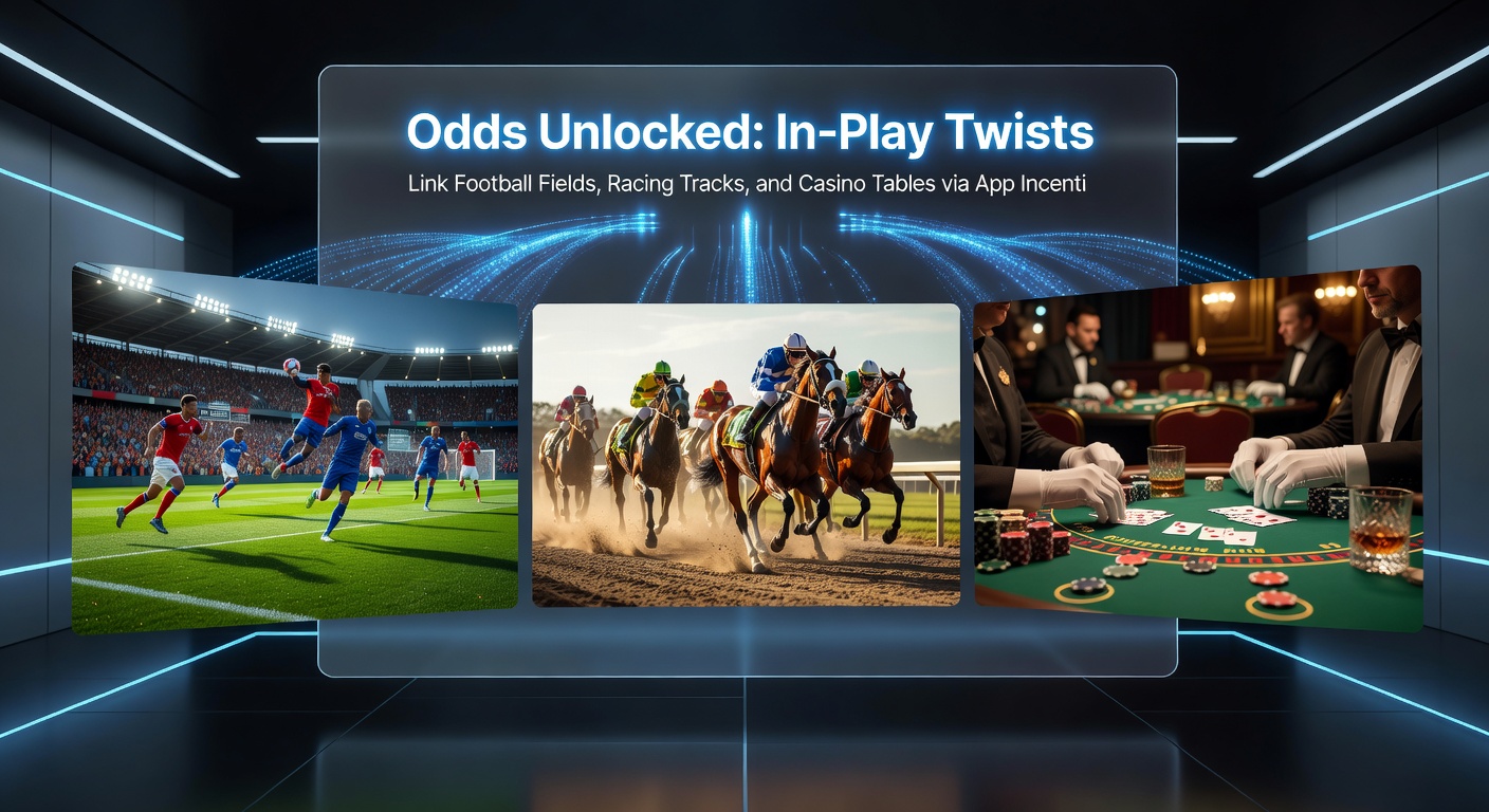 Close-up of a smartphone interface showing synchronized live odds for a football match, horse race, and roulette table, with glowing bonus notifications and lock icons for secure transactions