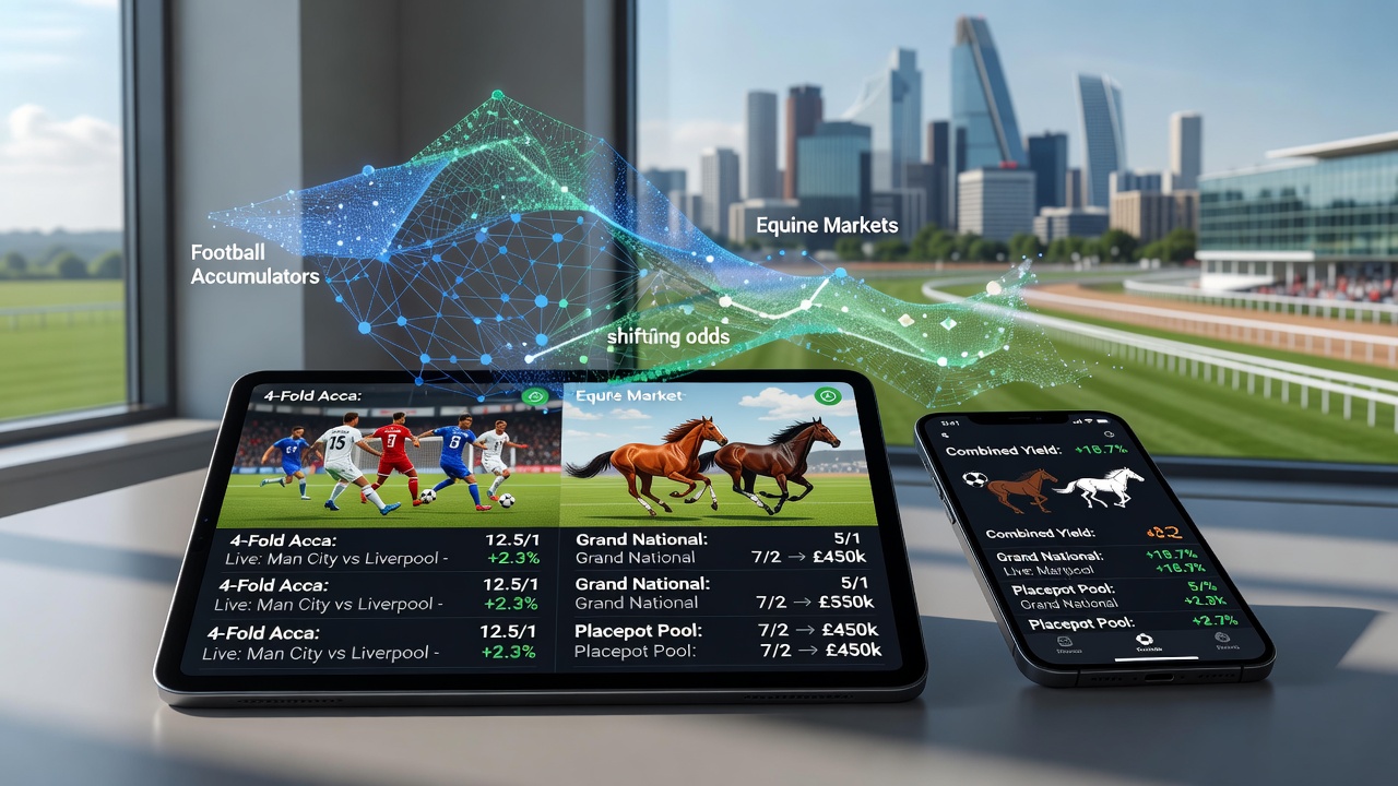 Secure transaction screen showing encrypted confirmation of combined football and racing wagers with live dealer credit applied
